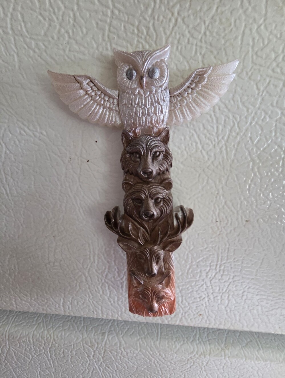 Traditional Animal Native Resin Totem Pole Kitchen Fridge Magnet